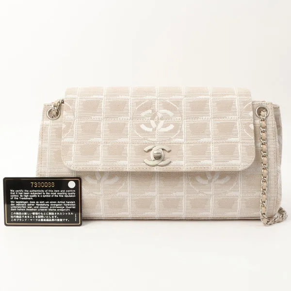 Chanel Around 2002 Made New Travel Line Matelasse Plate Chain Bag