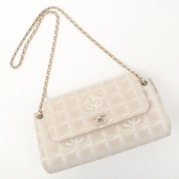Chanel Around 2002 Made New Travel Line Matelasse Plate Chain Bag