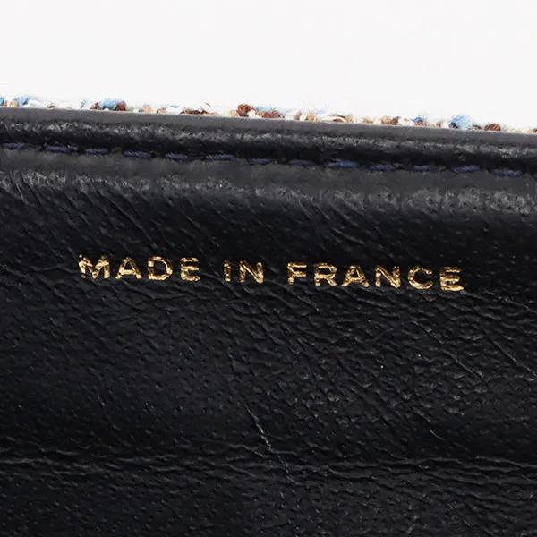 Chanel Around 2003 Made Tweed Chocolate Bar Chain Bag Indigo/Multi