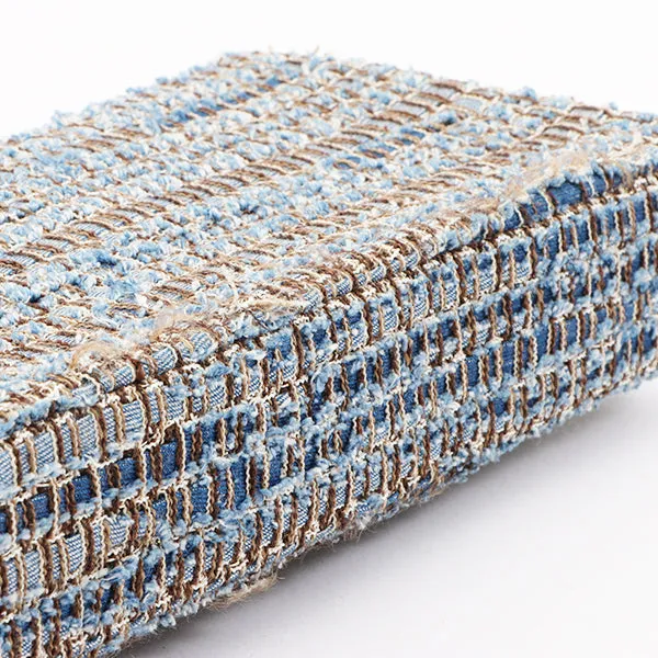 Chanel Around 2003 Made Tweed Chocolate Bar Chain Bag Indigo/Multi