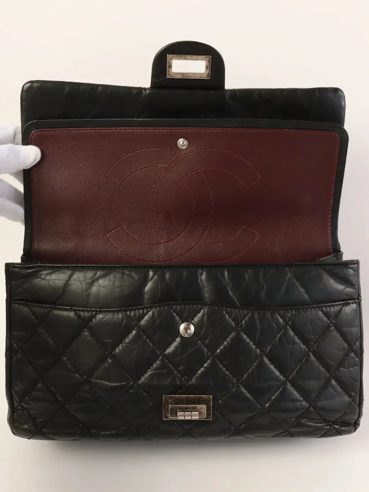 CHANEL Around 2011 Made 2.55 Chain Shoulder Bag Black