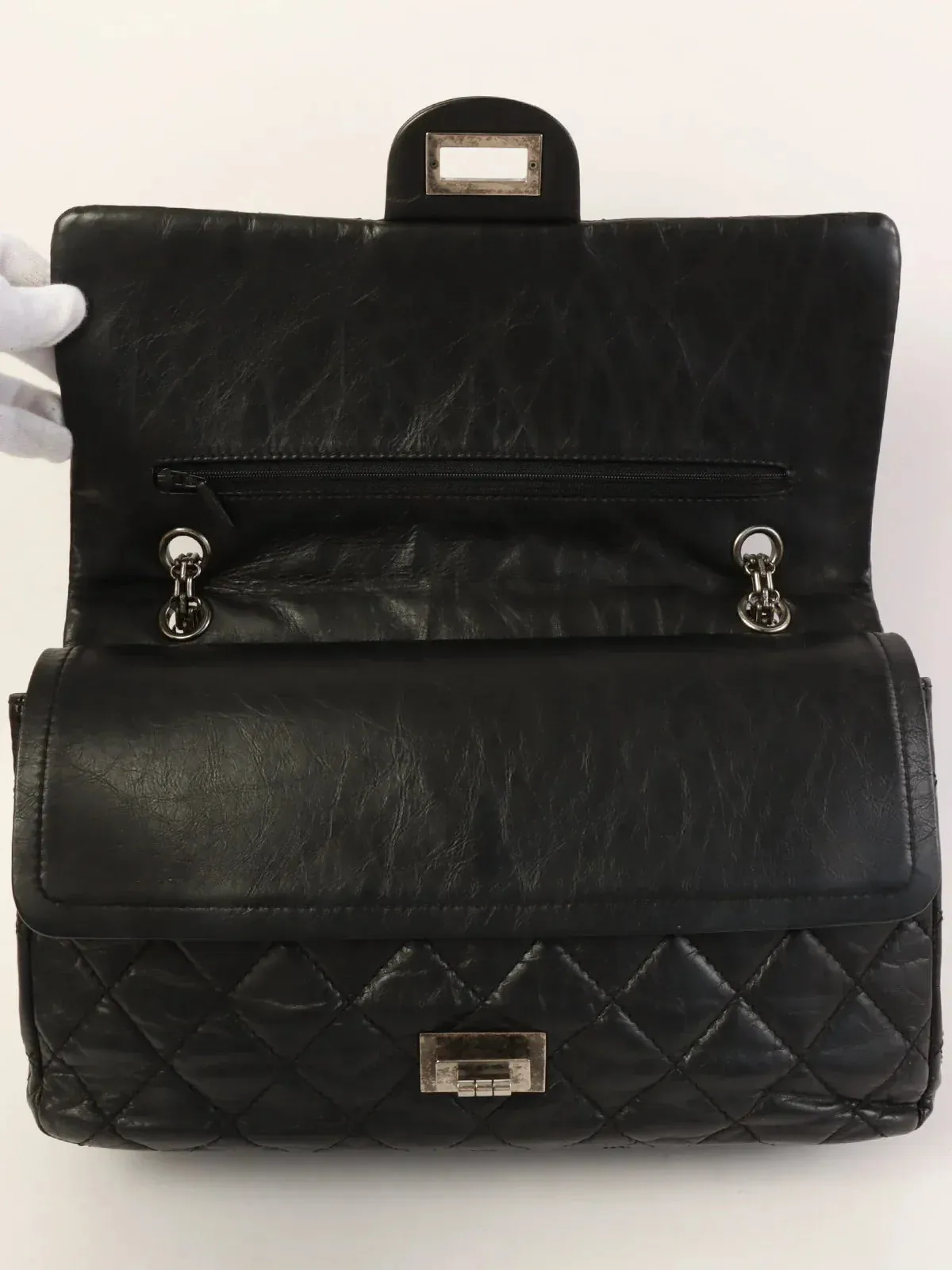 CHANEL Around 2011 Made 2.55 Chain Shoulder Bag Black