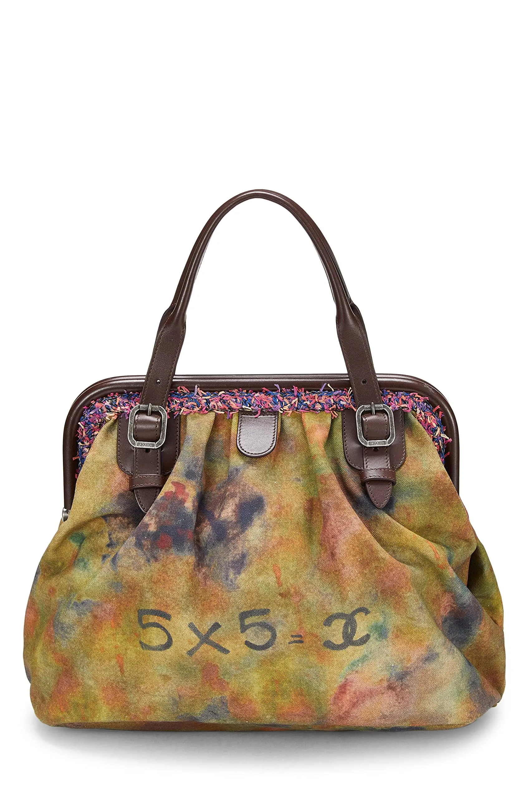 Chanel,  Green Graffiti Canvas On The Pavements Bowling Bag, Green