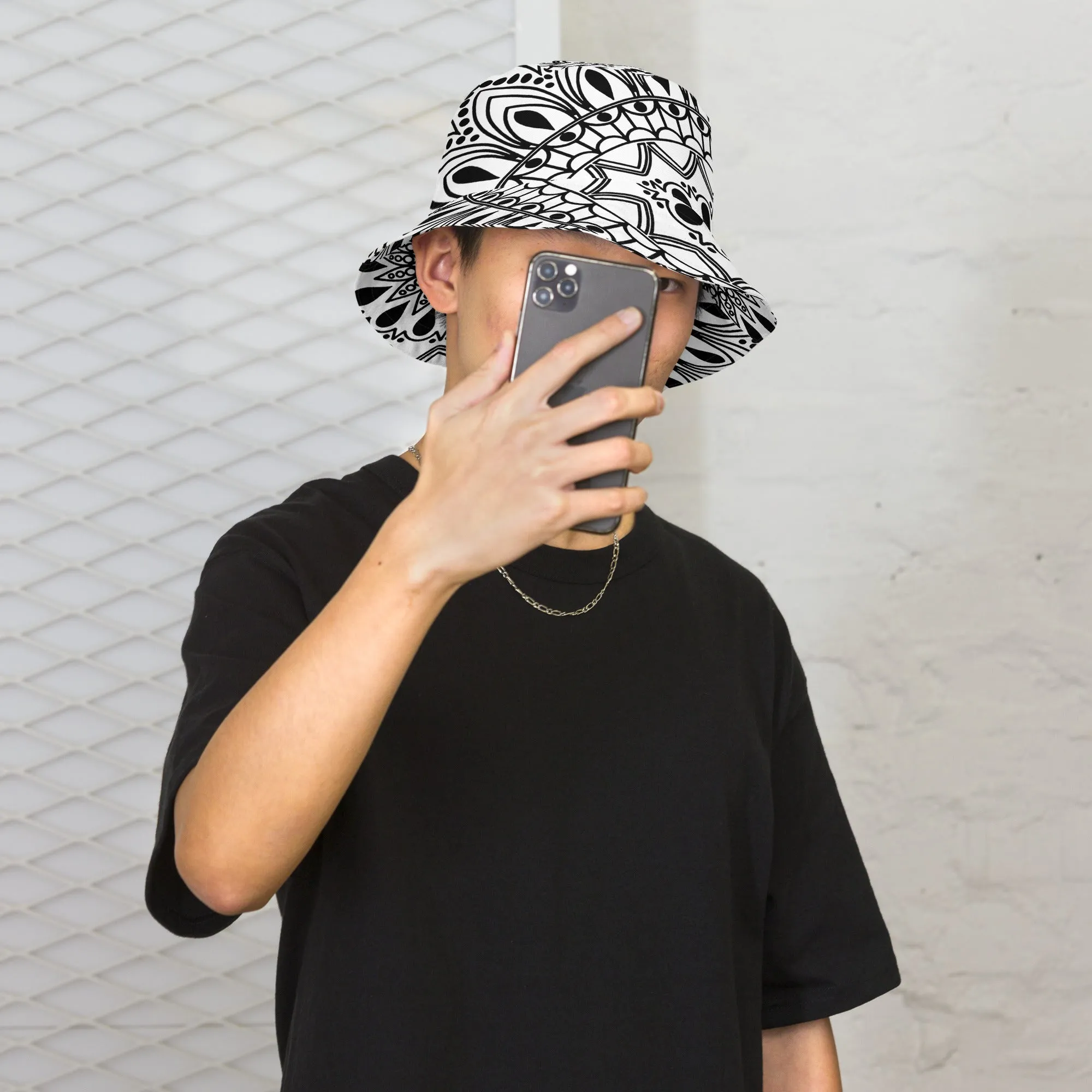 Chic Contrast Stylish Black and White Bucket Hat, lioness-love