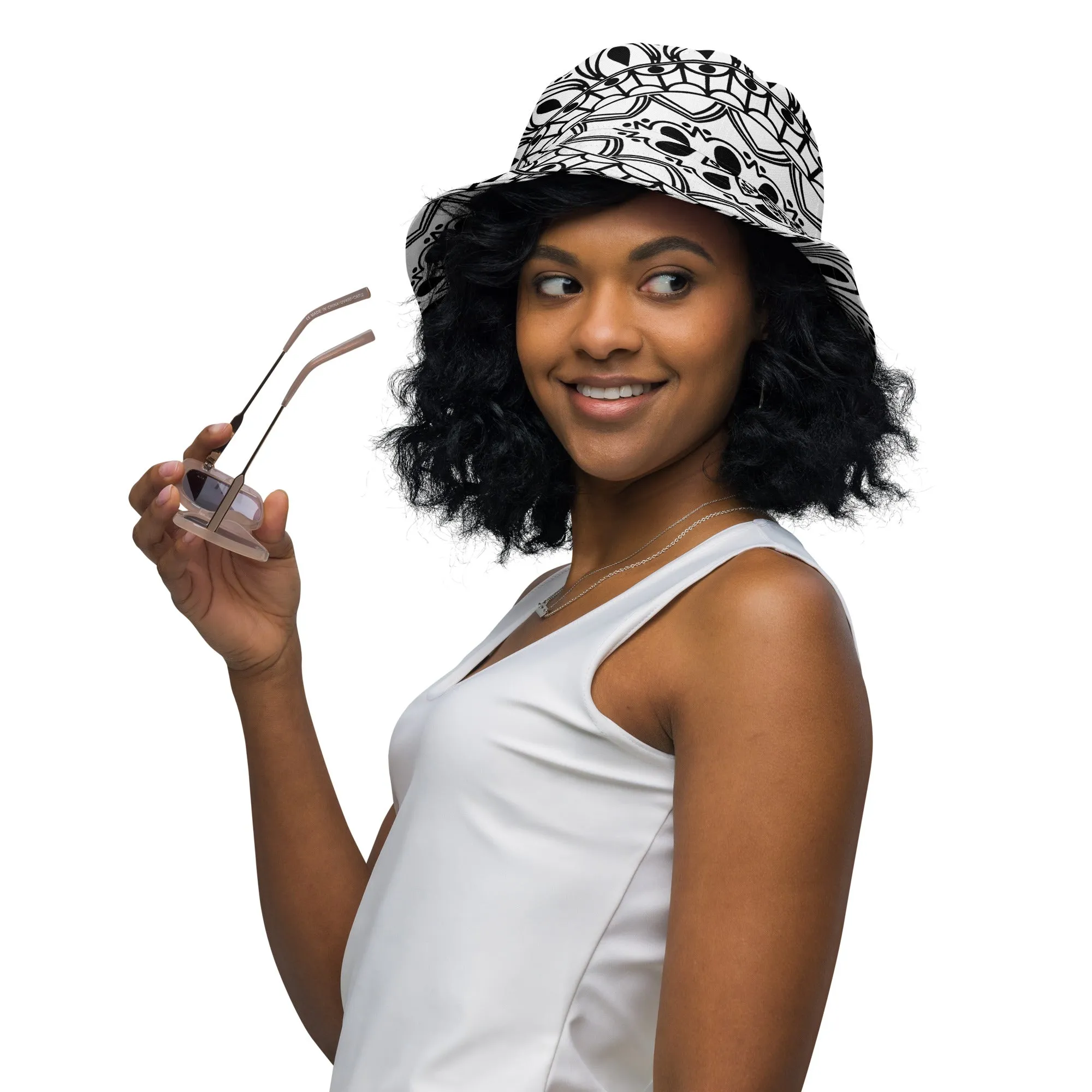 Chic Contrast Stylish Black and White Bucket Hat, lioness-love