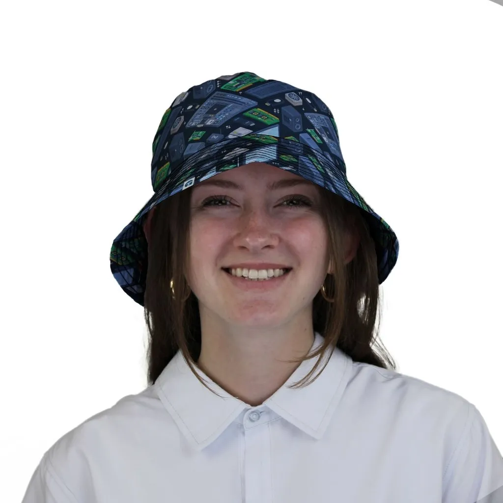 Computer Electronic Parts Dark Navy Bucket Hat