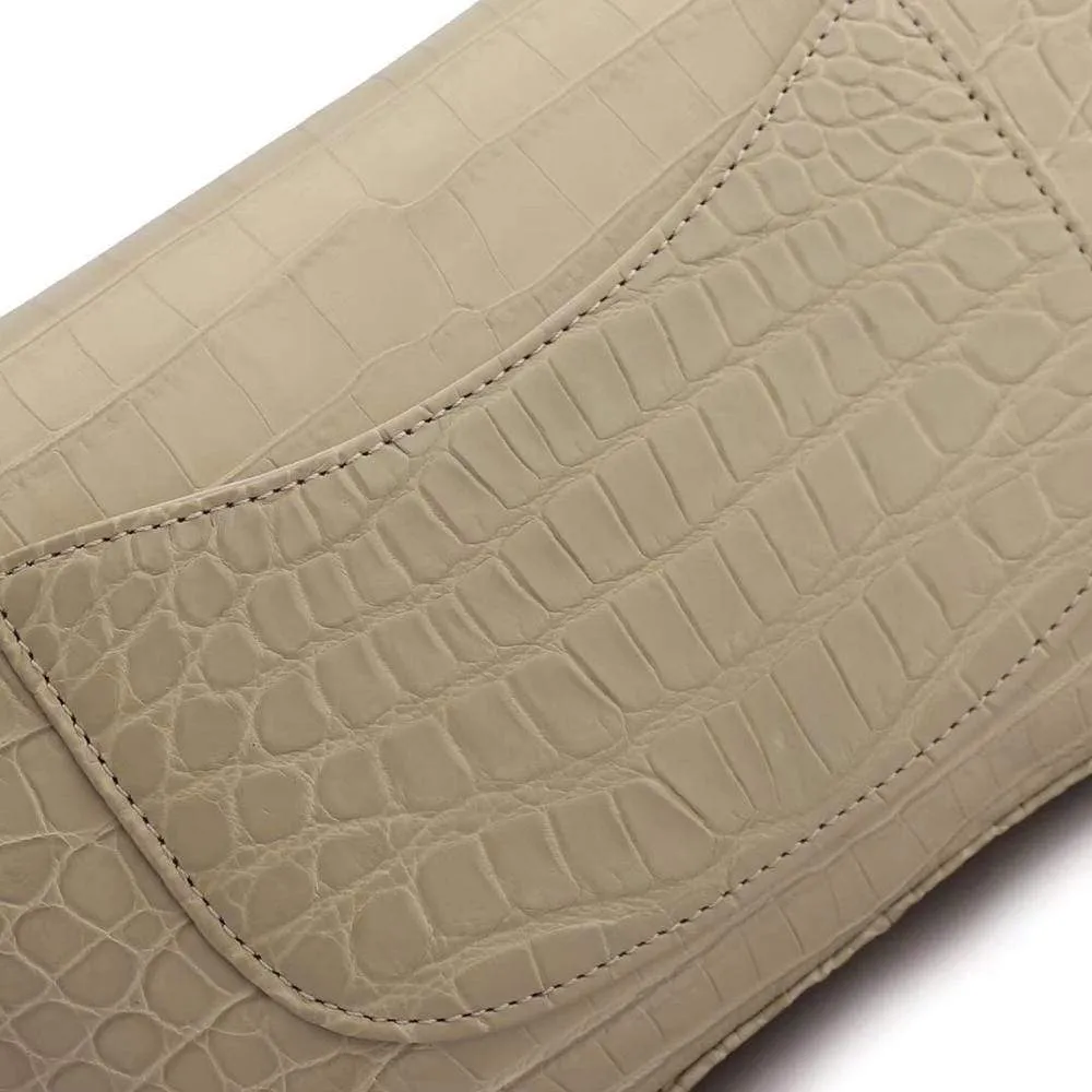 Crocodile Leather Classic Flap Chain Shoulder Bags For Women Beige