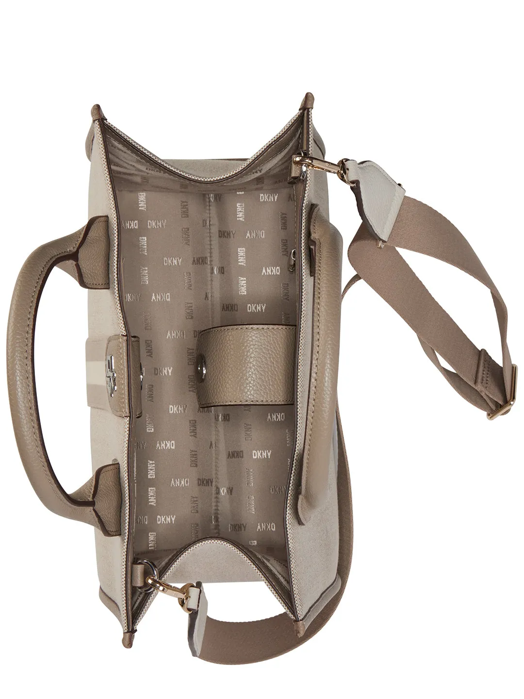 DKNY Women Off White Printed Handbag
