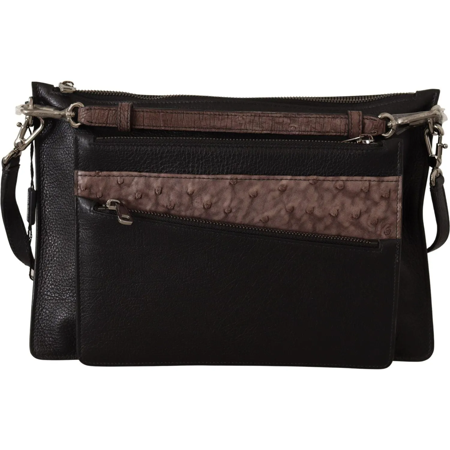 Dolce & Gabbana Elegant Black Leather Sling Shoulder Bag