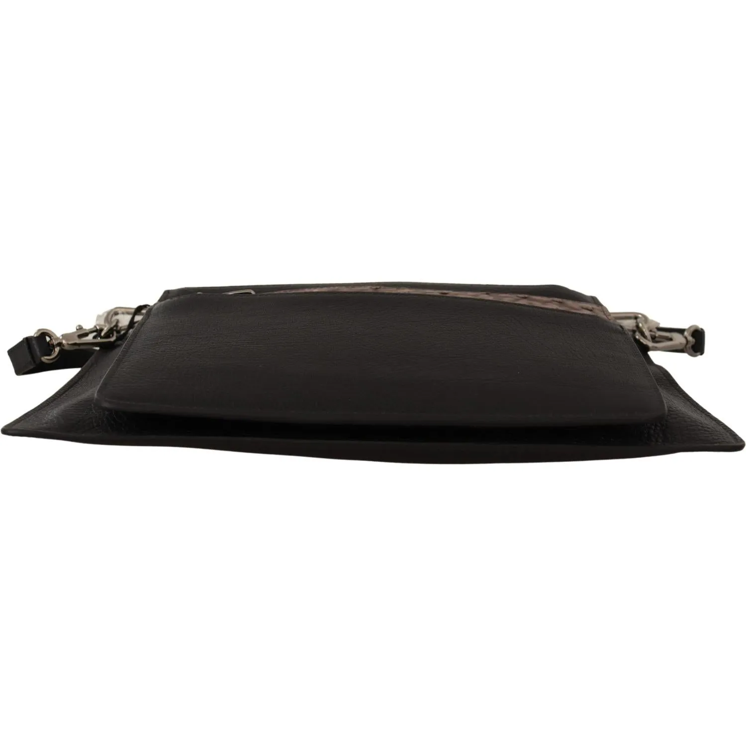 Dolce & Gabbana Elegant Black Leather Sling Shoulder Bag