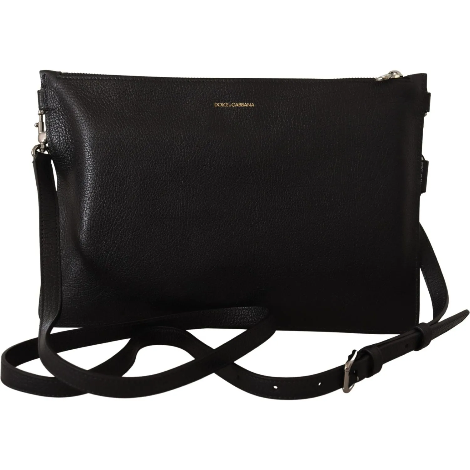 Dolce & Gabbana Elegant Black Leather Sling Shoulder Bag