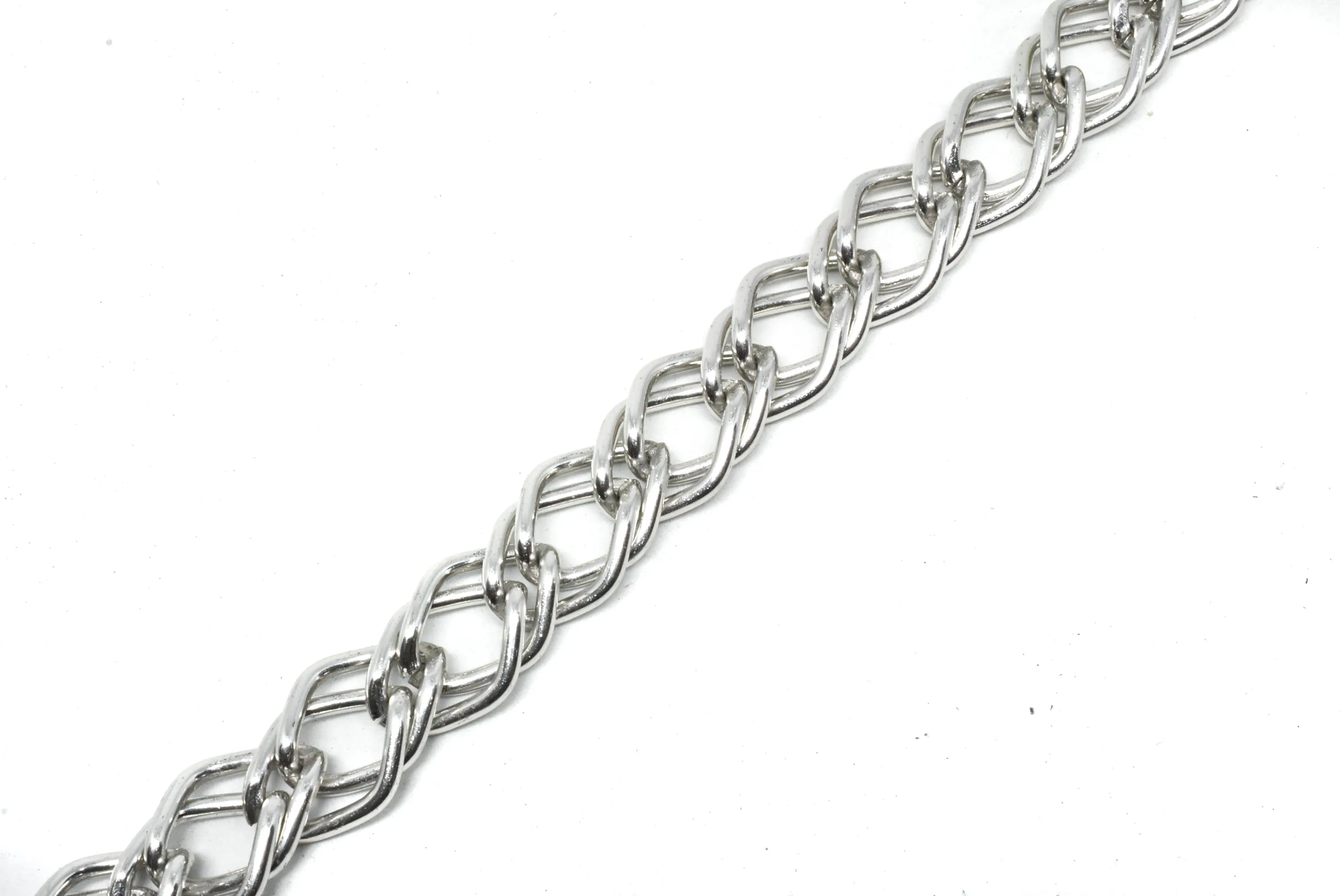 Double Layer Silver Aluminum Chain 0.50" (13 mm) - 1 Yard