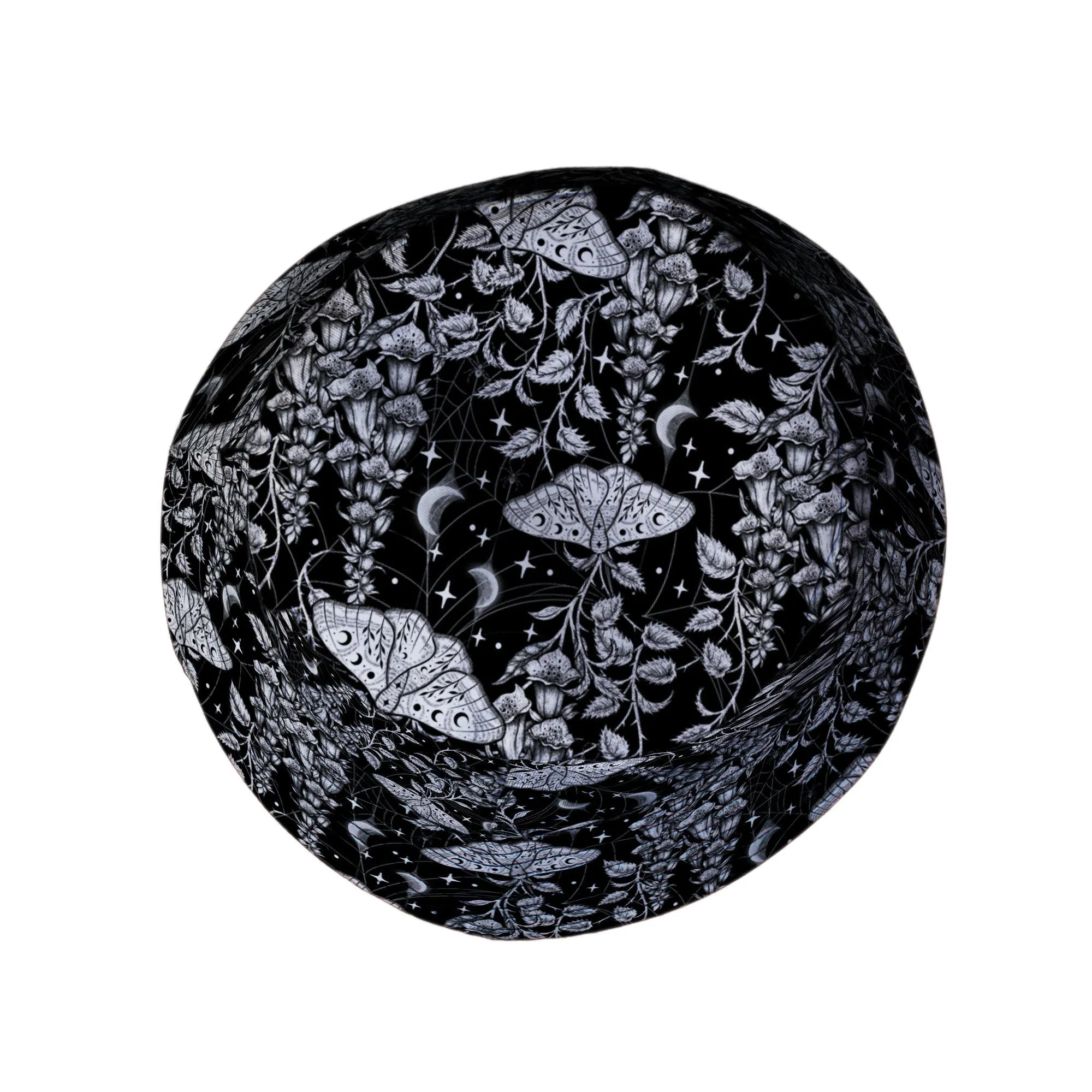 Episodic Moth Black White Night Bucket Hat