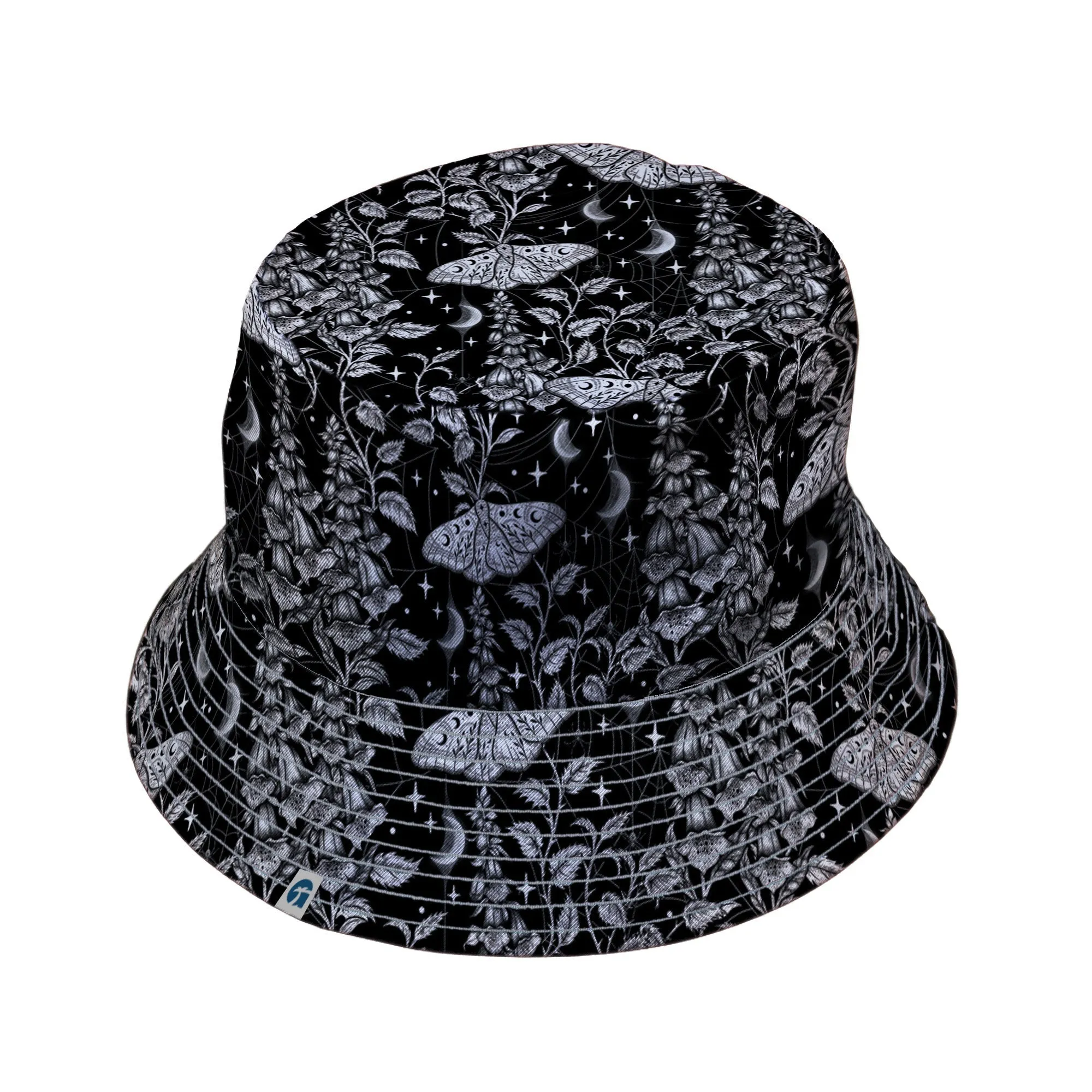 Episodic Moth Black White Night Bucket Hat