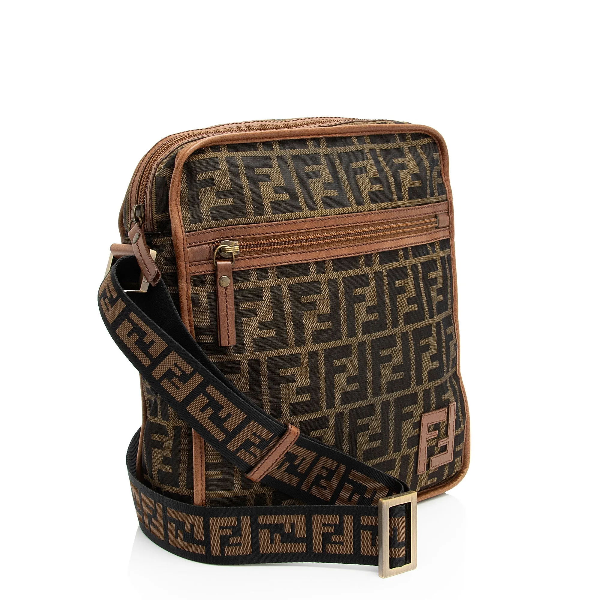 Fendi Zucca Canvas Zip Messenger (SHF-atYduB)