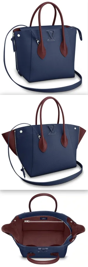 Freedom Leather Handbag, Navy Blue