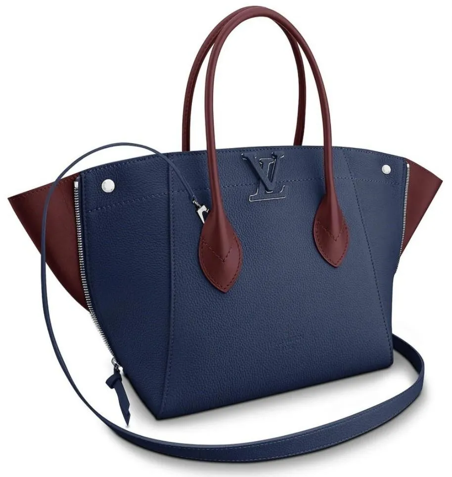 Freedom Leather Handbag, Navy Blue