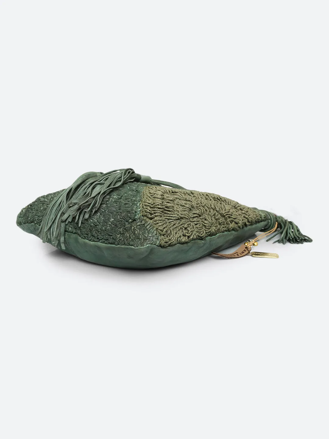 Genuine Sage Green Leather Bucket Bag