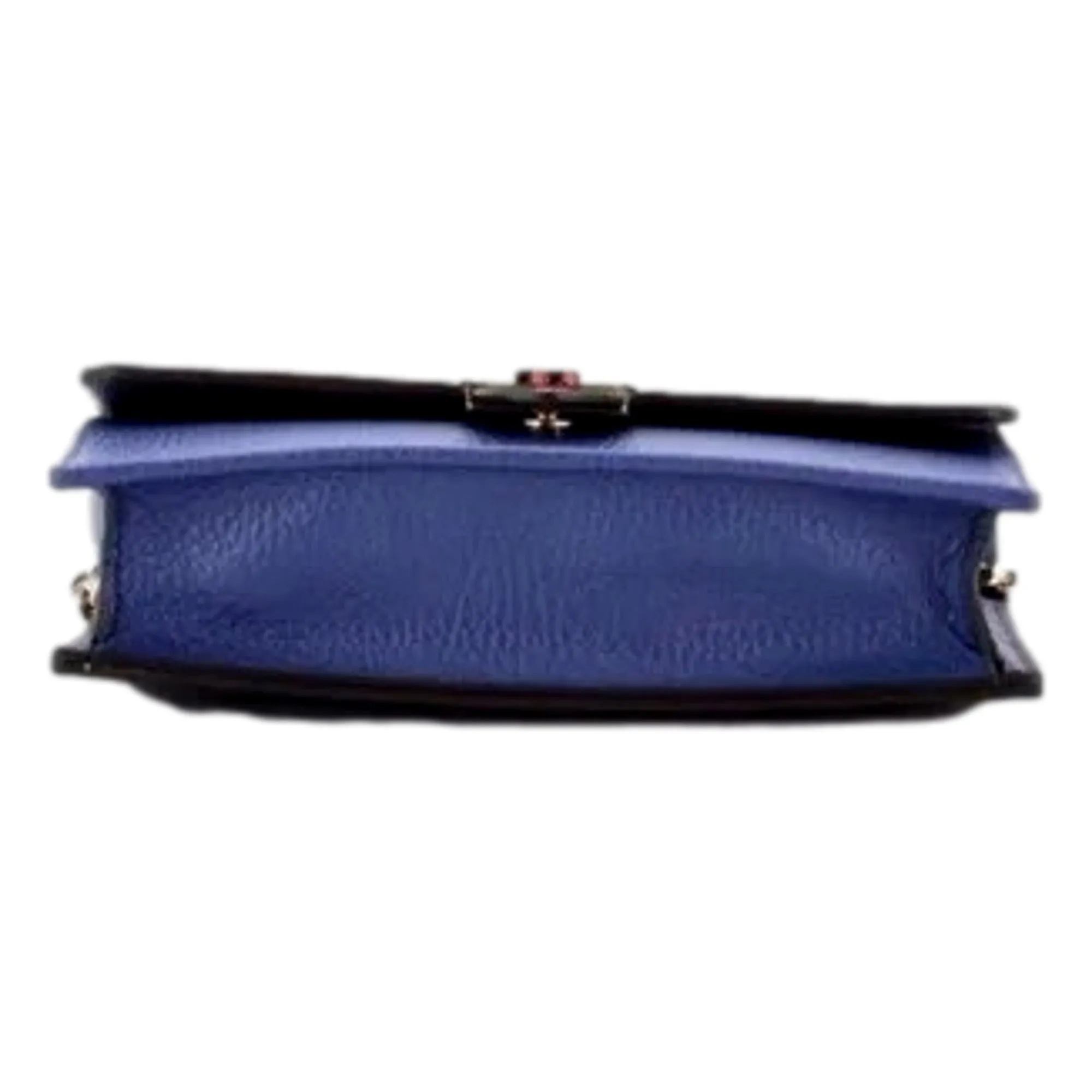 Gucci Blue Marmont GG Womens Leather Wallet on Chain Crossbody Bag