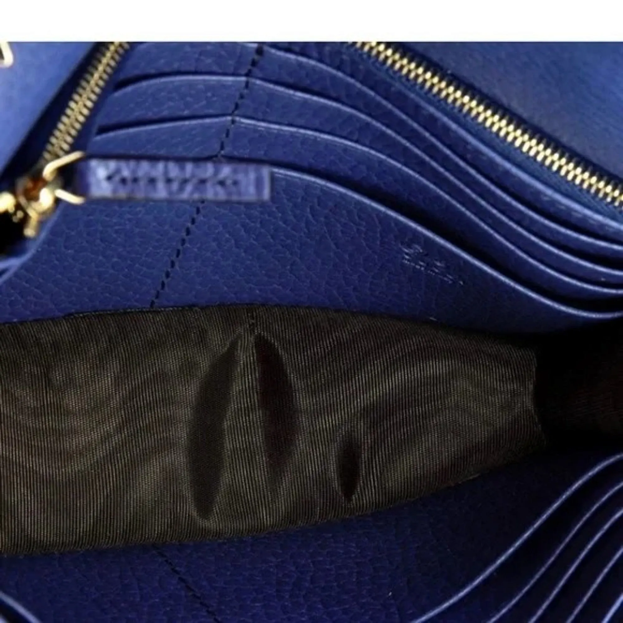 Gucci Blue Marmont GG Womens Leather Wallet on Chain Crossbody Bag