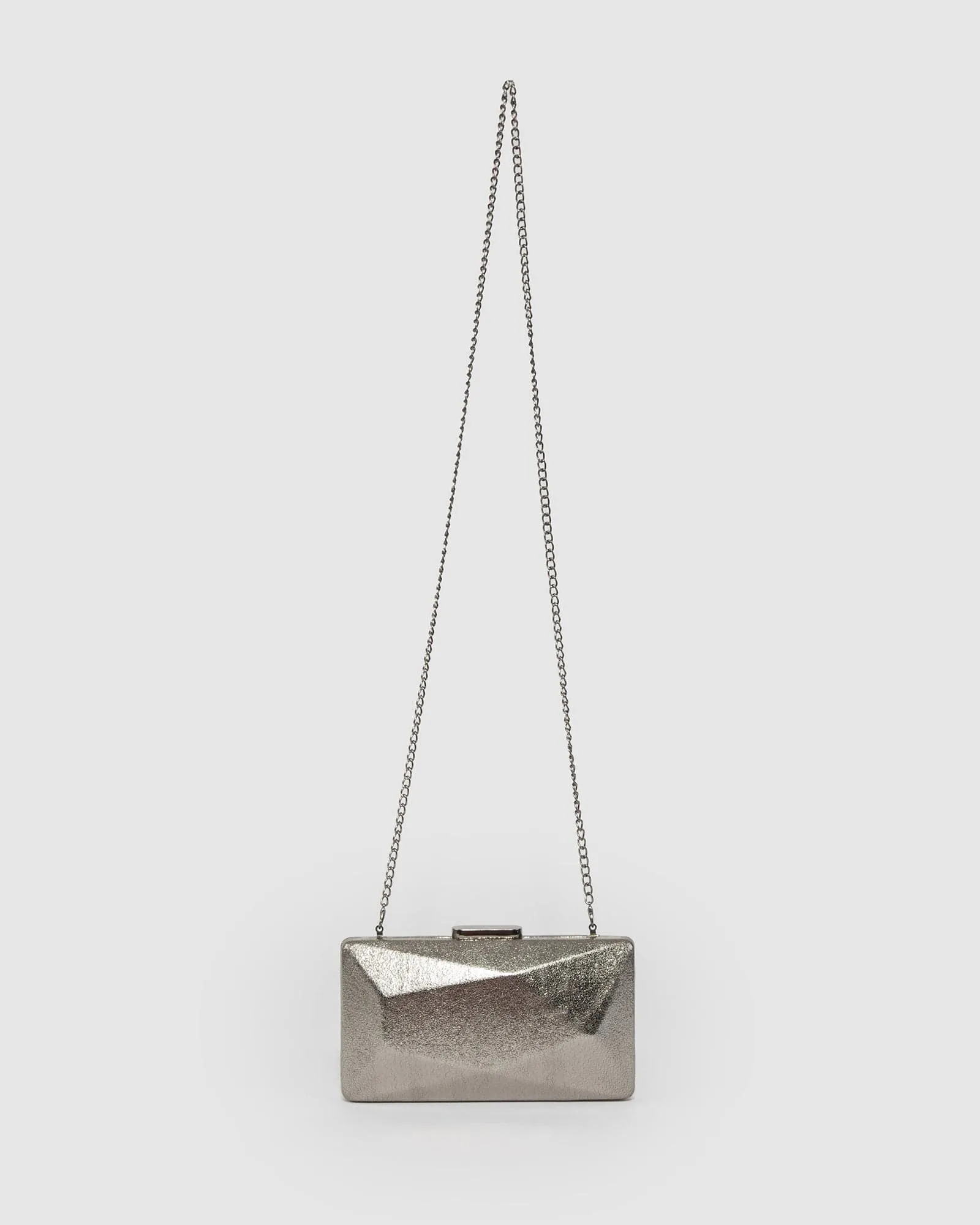 Gunmetal Liza Geo Hardcase Clutch Bag