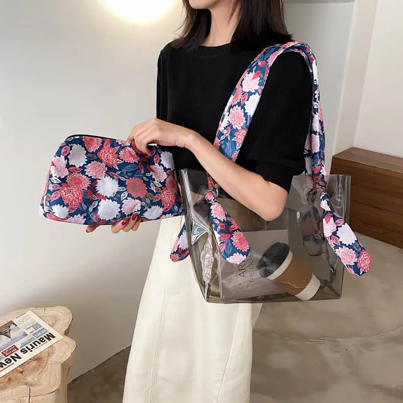Large-capacity transparent bag fashionable popular tote bag