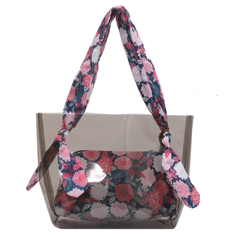 Large-capacity transparent bag fashionable popular tote bag