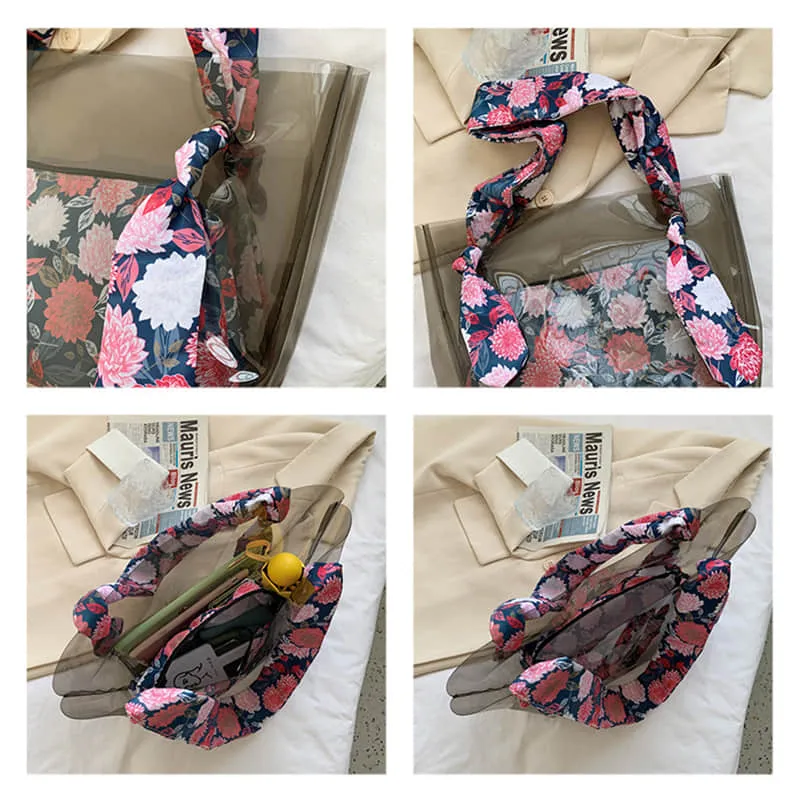 Large-capacity transparent bag fashionable popular tote bag