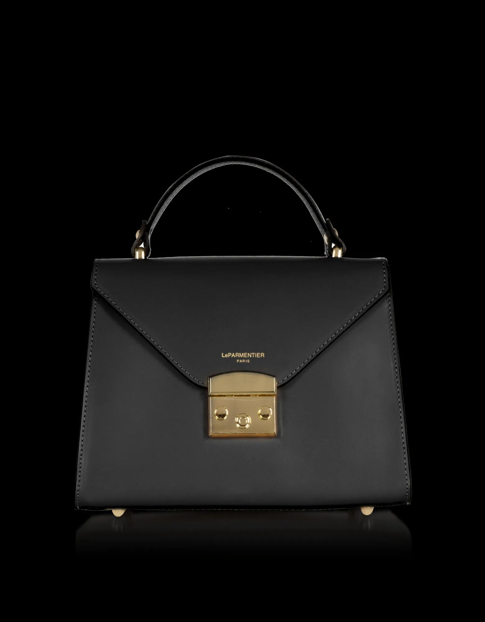Le Parmentier Gold Charm Italian Leather Satchel