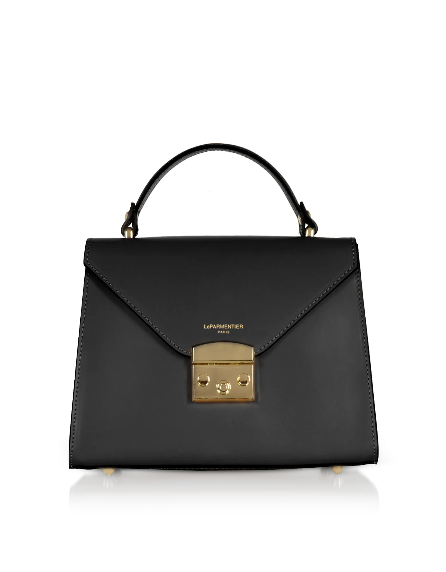 Le Parmentier Gold Charm Italian Leather Satchel