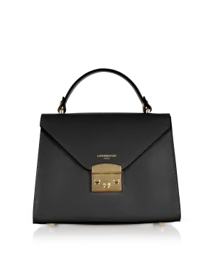 Le Parmentier Gold Charm Italian Leather Satchel
