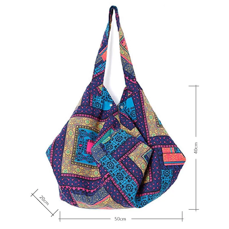 Leisure linen cotton large capacity beach bag