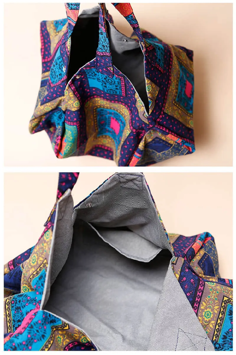 Leisure linen cotton large capacity beach bag