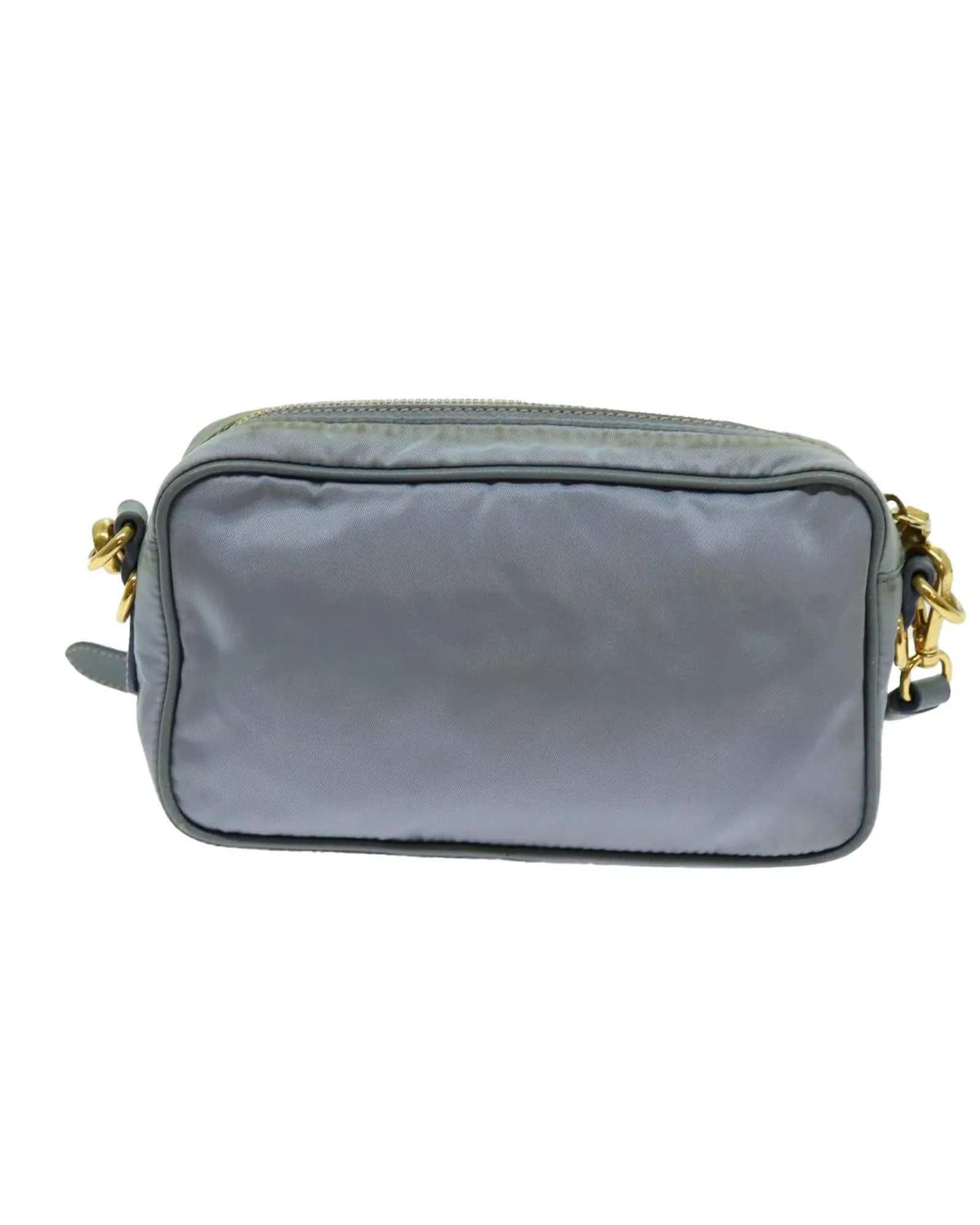 Light Blue Nylon Shoulder Bag with Adjustable Strap - Italian Made