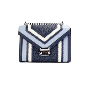 Michael Kors Whitney Medium Navy Color-Block Chain Shoulder Bag