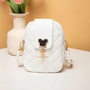 Mouse Pendant Crossbody Leather Textured Handbags