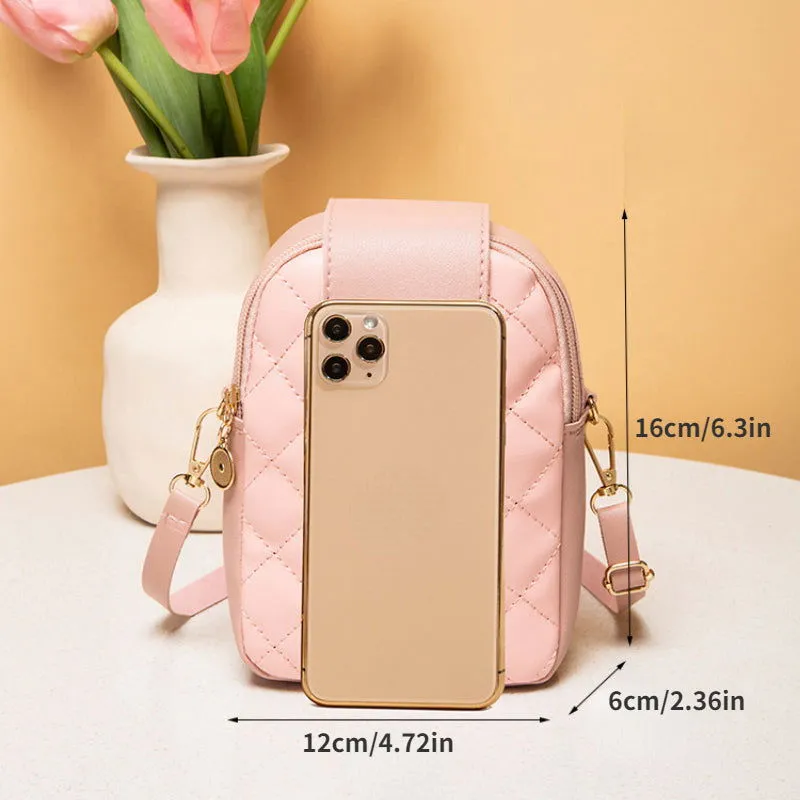 Mouse Pendant Crossbody Leather Textured Handbags