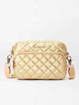 MZ Wallace Small Metro Camera Bag in Light Gold Metallic Oxford