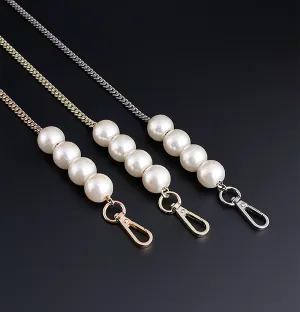 Pearl chain for bags, DIY shoulder strap, metal bag chain for crossbody or shoulder bag accessory