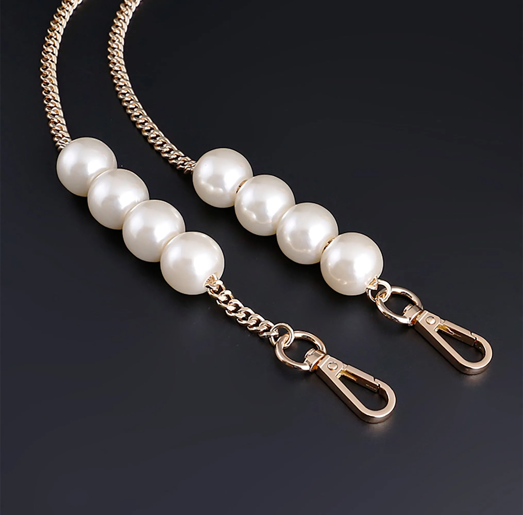 Pearl chain for bags, DIY shoulder strap, metal bag chain for crossbody or shoulder bag accessory