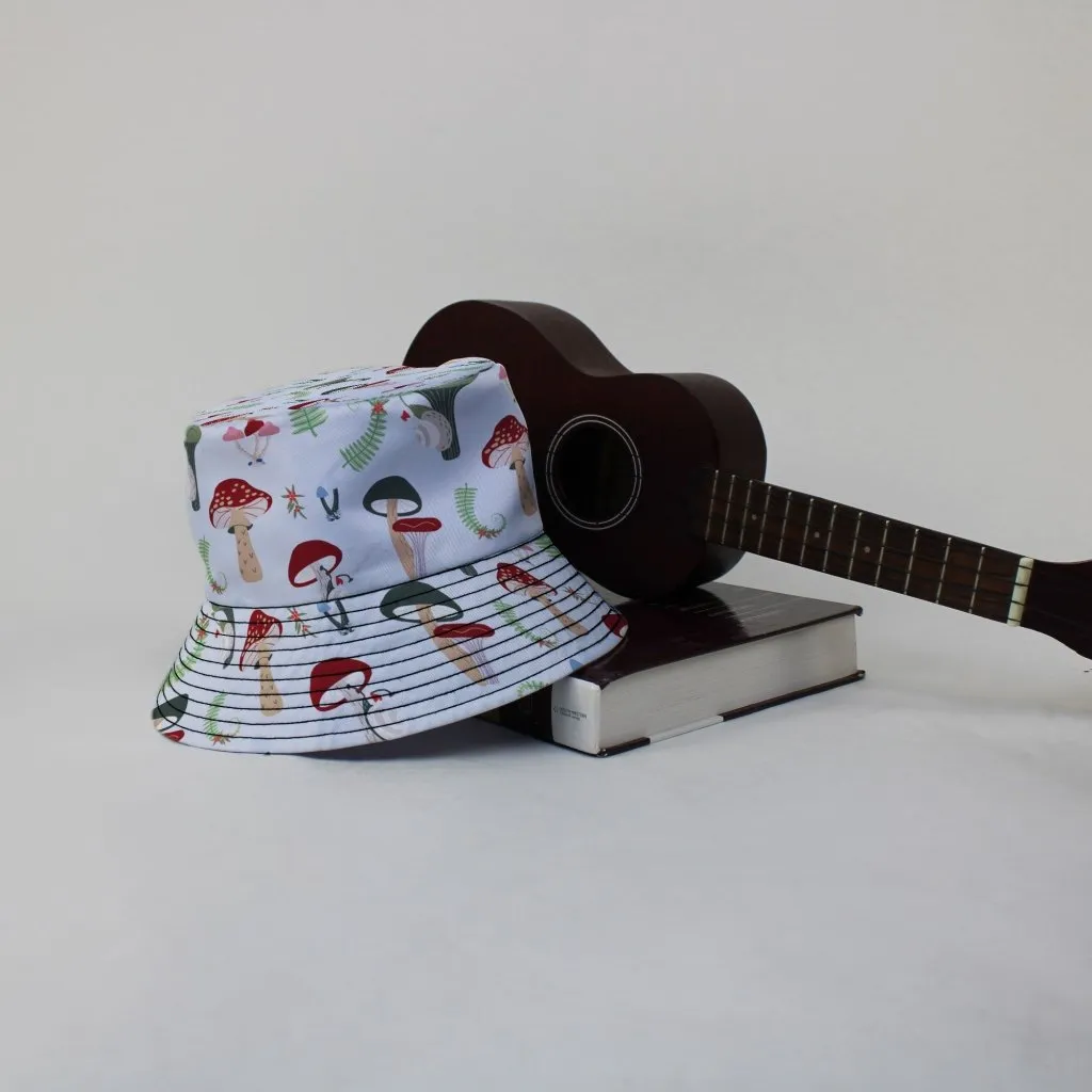 Santa Snails and Winter Mushrooms Bucket Hat