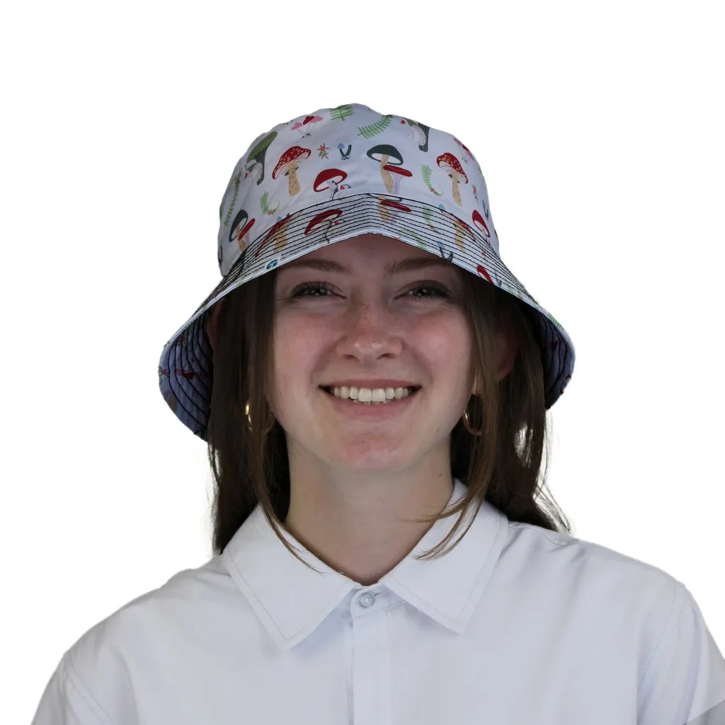 Santa Snails and Winter Mushrooms Bucket Hat