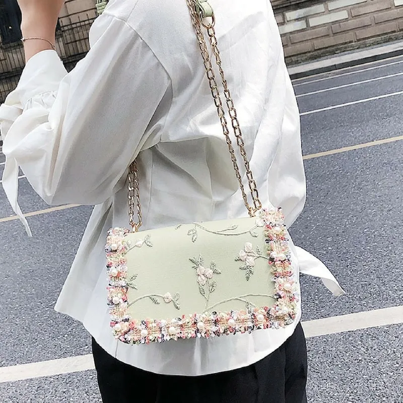 Sweet and Dainty Floral Lace Cross-body Messenger Bag