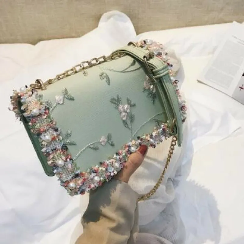 Sweet and Dainty Floral Lace Cross-body Messenger Bag