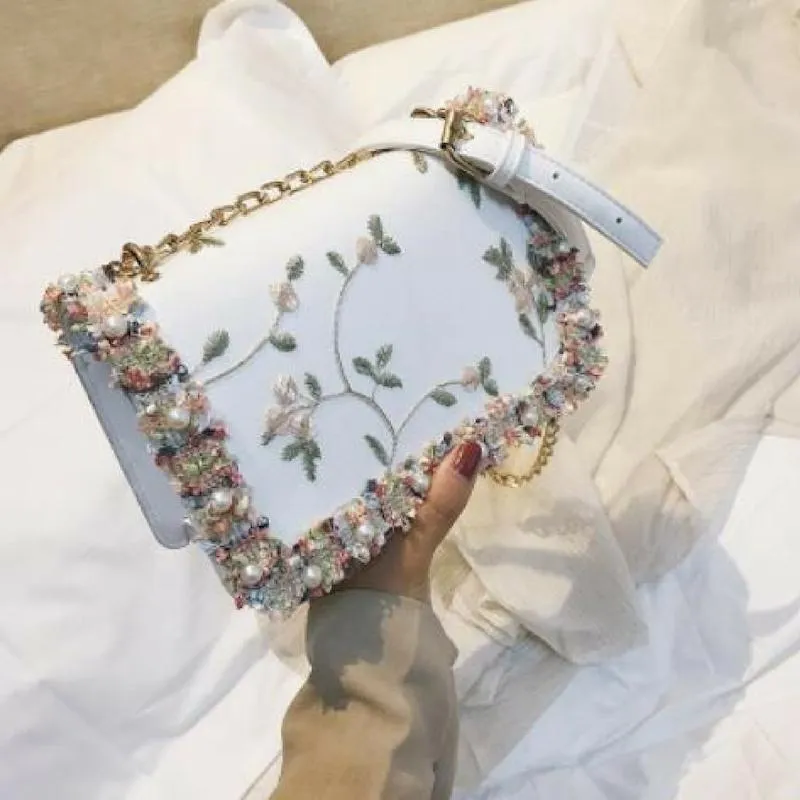 Sweet and Dainty Floral Lace Cross-body Messenger Bag