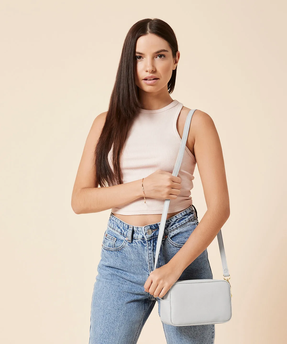 Taupe - Boutique structured cross body bag