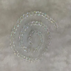 Transparent Holographic Designer Clutch Chain