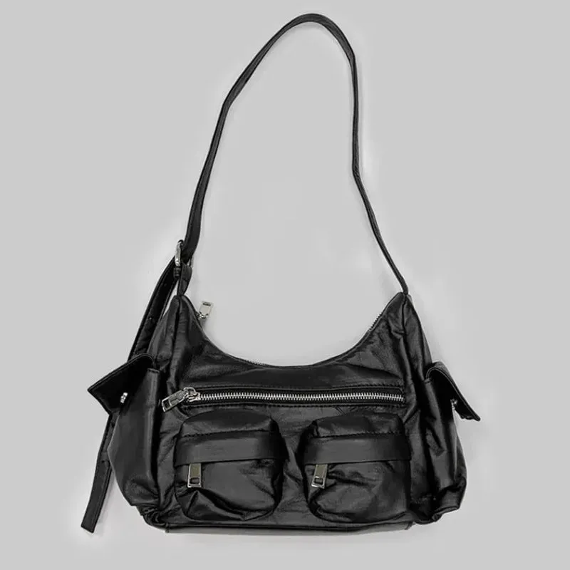 UAKISS  -  2024 New Women's Fashion Handbags Retro Solid Color PU Leather Shoulder Underarm Bag Casual Women Handbags Designer Bag