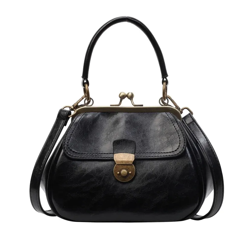 UAKISS  -  Chinese Style Retro PU Leather Small Shoulder Bags for Women 2024 Female Crossbody Pinch Bag Handbags and Purses