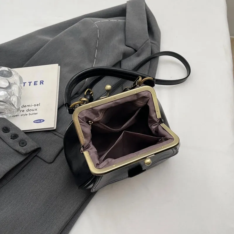 UAKISS  -  Chinese Style Retro PU Leather Small Shoulder Bags for Women 2024 Female Crossbody Pinch Bag Handbags and Purses